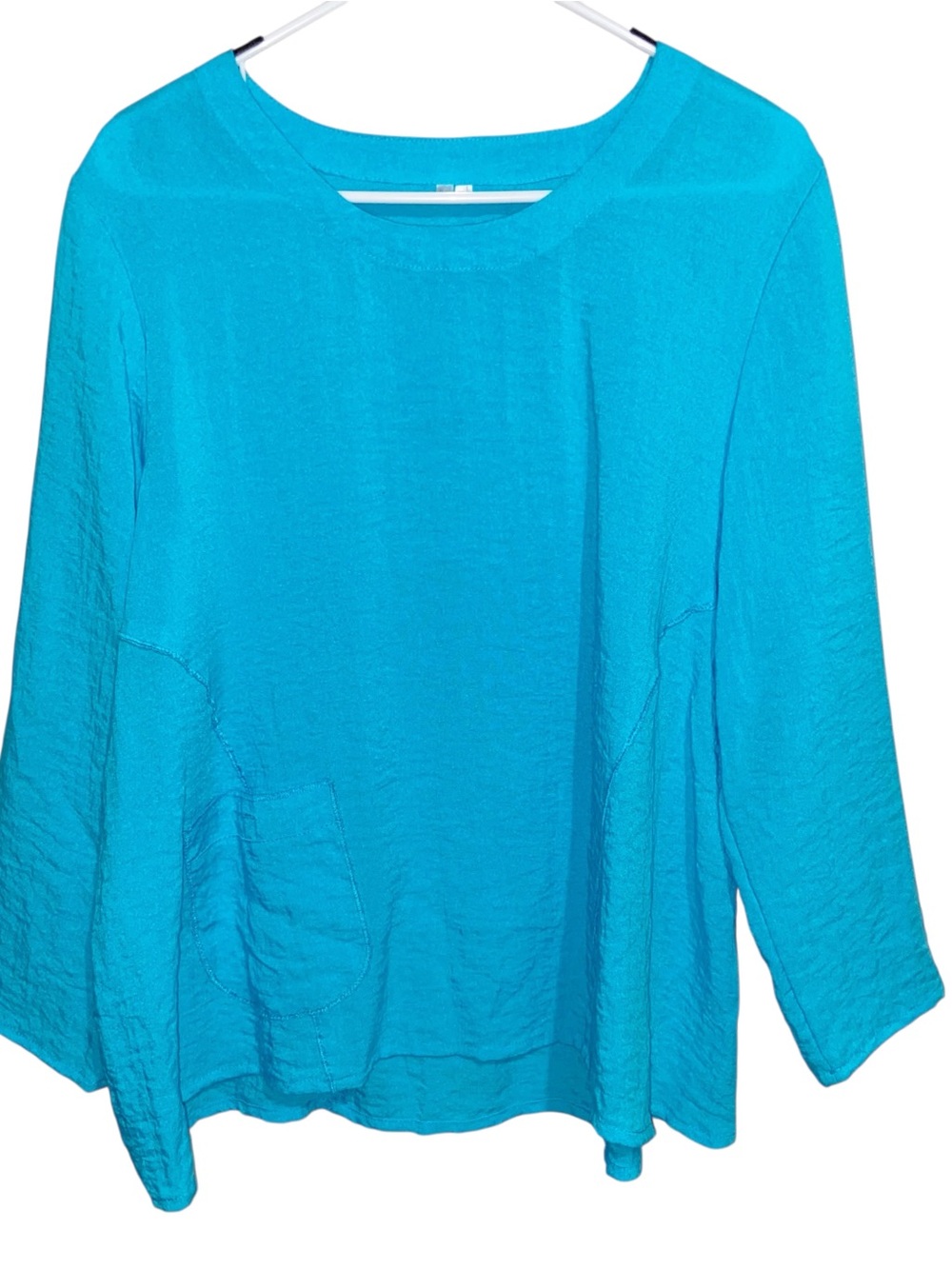 Lulu B Top Womens Medium Crinkle Shirt Coastal Beach Resortwear Artsy Lagenlook